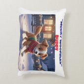 Merry Woofmas Personalized Dog Accent Pillow アクセントクッション (裏面(縦))