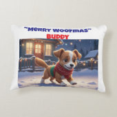 Merry Woofmas Personalized Dog Accent Pillow アクセントクッション (裏面)