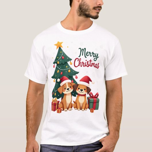 Merry Woofmas & Purrfect Christmas Tシャツ (正面)