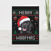 Merry Woofmas Ugly Sweater Black Lab Labrador Chri カード (正面)