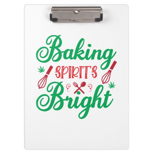 Merry Xmas Baking Spirits Bright クリップボード (正面)