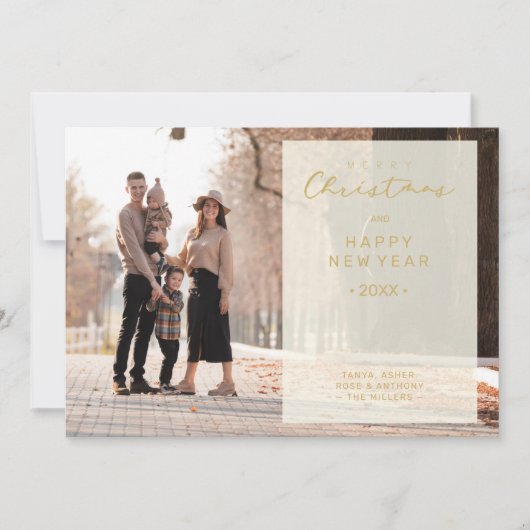 Merry Xmas Calligraphy Transparency Overlay Photo カード (正面)