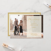 Merry Xmas Calligraphy Transparency Overlay Photo カード (正面/裏面インサイチュ)