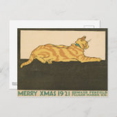 Merry Xmas Christmas Cat ポストカード (正面/裏面)