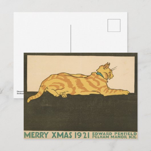 Merry Xmas Christmas Cat ポストカード (正面/裏面)