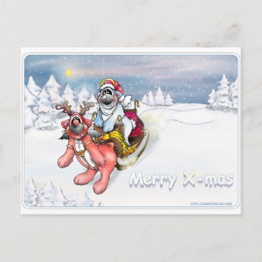 merry xmas, frohe weihnachten postkarte post card シーズンポストカード (正面)