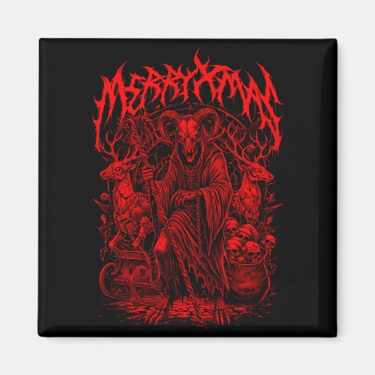 Merry Xmas Heavy Metal Band Parody Death Metal Vin マグネット (正面)