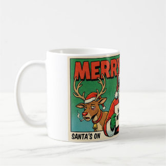 Merry Xmas Mess Funny Christmas Mug - Naughty Sant コーヒーマグカップ
