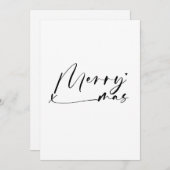 Merry Xmas - minimalistic typography card シーズンカード (正面/裏面)