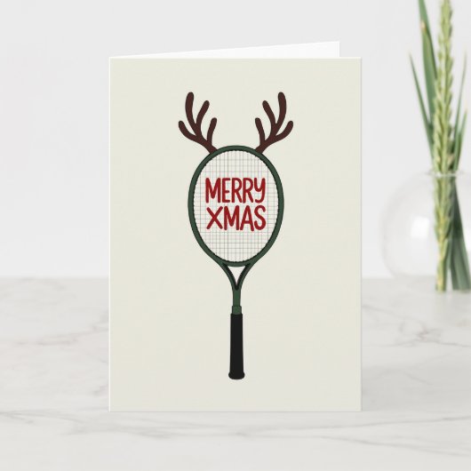 Merry Xmas Reindeer Tennis Card カード (正面)