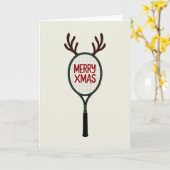 Merry Xmas Reindeer Tennis Card カード (黄色い花)