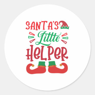 Merry Xmas Santa Little Helper ラウンドシール
