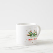 Merry Xmas Watercolor Trees – Holiday Gift エスプレッソカップ (正面右)