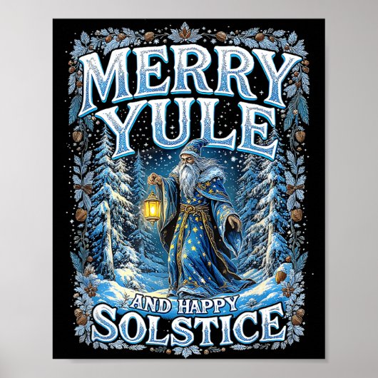 Merry Yule And Happy Solstice Mystic Winter Quote  ポスター (正面)