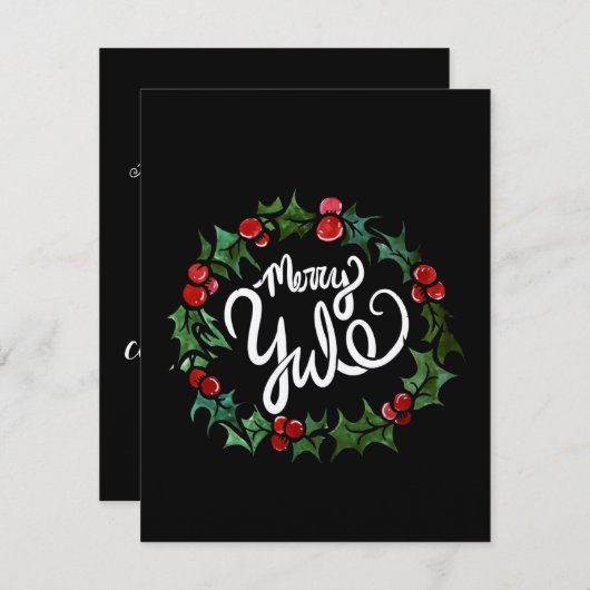 Merry Yule Pagan Holidays Wiccan Blessed Yule 招待状 (正面/裏面)