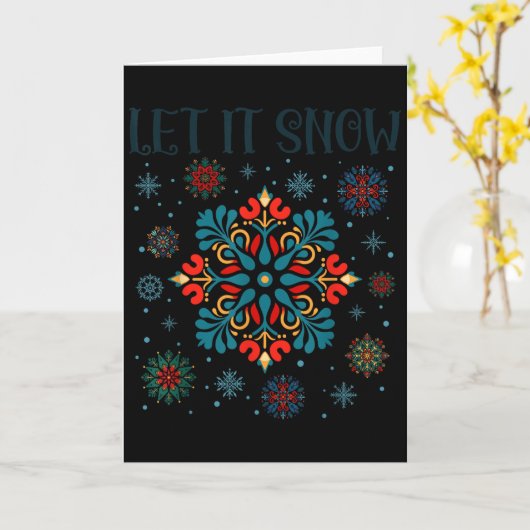 Merry Yule Winter Solstice God Jul Swedish Xmas Le カード (黄色い花)