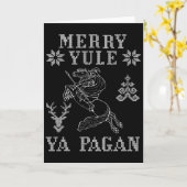 Merry Yule Ya Pagan Odin On Sleipnir Viking Christ カード (黄色い花)