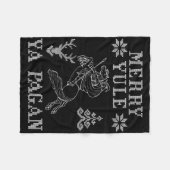 Merry Yule Ya Pagan Odin On Sleipnir Viking Christ フリースブランケット (正面(横))
