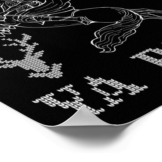 Merry Yule Ya Pagan Odin On Sleipnir Viking Christ ポスター (角)