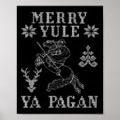 Merry Yule Ya Pagan Odin On Sleipnir Viking Christ ポスター (正面)