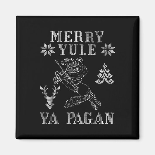 Merry Yule Ya Pagan Odin On Sleipnir Viking Christ マグネット (正面)