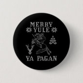 Merry Yule Ya Pagan Odin On Sleipnir Viking Christ 缶バッジ (正面)