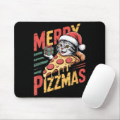 Merry Zzmas Christmas Cat Funny Zza Lover Xmas Cat マウスパッド (マウス)