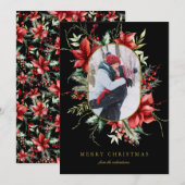 MerryBerry Gold Frame Photo Christmas Holiday Card シーズンカード (正面/裏面)