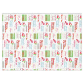 MerryChristmasテーブルクロス、季節のごあいさつホワイト テーブルクロス (正面(横))