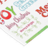 MerryChristmasテーブルクロス、季節のごあいさつホワイト テーブルクロス (アングル)