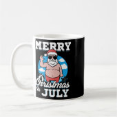 Merrychristmas In July Funny Santa  コーヒーマグカップ (左)