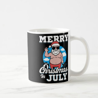 Merrychristmas In July Funny Santa コーヒーマグカップ