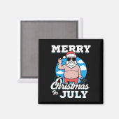 Merrychristmas In July Funny Santa  マグネット (正面/裏面)