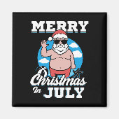 Merrychristmas In July Funny Santa  マグネット (正面)