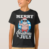 Merrychristmas In July Funny Santa  Tシャツ (正面)