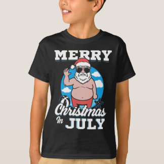 Merrychristmas In July Funny Santa Tシャツ
