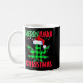 Merryjuana Weed Leaf Funny Christmas Pajama X-mas コーヒーマグカップ (左)