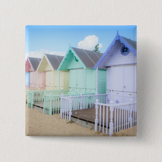 Merseaの島のビーチ小屋 缶バッジ (正面)