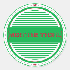 Merthyr Tydfilシティプライドエンブレム - ウェールズのアイデンティティ ラウンドシール
