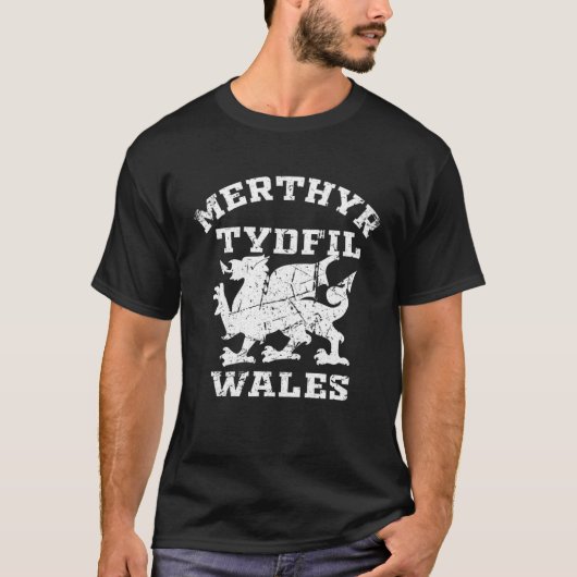 Merthyr Tydfil Men Women Kids Students Welsh Drago Tシャツ (正面)