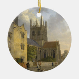 Mertonの大学オックスフォードイギリスのヴィンテージの絵を描くこと セラミックオーナメント