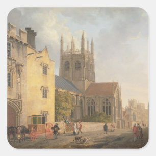 Mertonの大学、オックスフォード1771年(キャンバスの油) スクエアシール