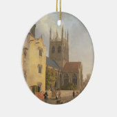 Mertonの大学、オックスフォード1771年(キャンバスの油) セラミックオーナメント (右)