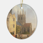 Mertonの大学、オックスフォード1771年(キャンバスの油) セラミックオーナメント (左)