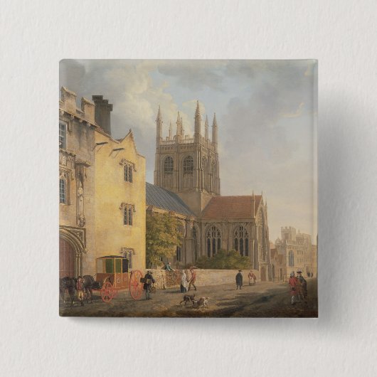Mertonの大学、オックスフォード1771年(キャンバスの油) 缶バッジ (正面)