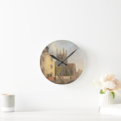 Merton College, Oxford, 1771 (キャンバス油) ラウンド壁時計 (ホーム)