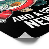 Mery Fishmas And A Crape New Year Funny Fishing Ch ポスター (角)