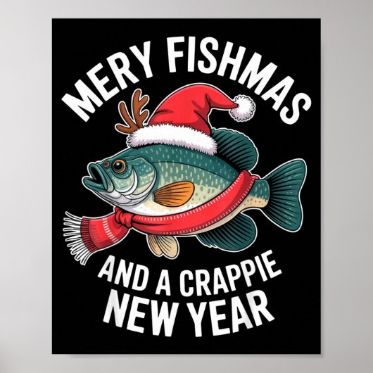Mery Fishmas And A Crape New Year Funny Fishing Ch ポスター (正面)