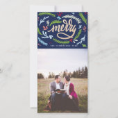 Meryscriptクリスマスフェイク金ゴールドグリッターフォトカード シーズンカード (正面)