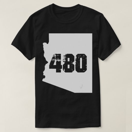 Mesa Arizona 480エリアコード Tシャツ (デザイン正面)